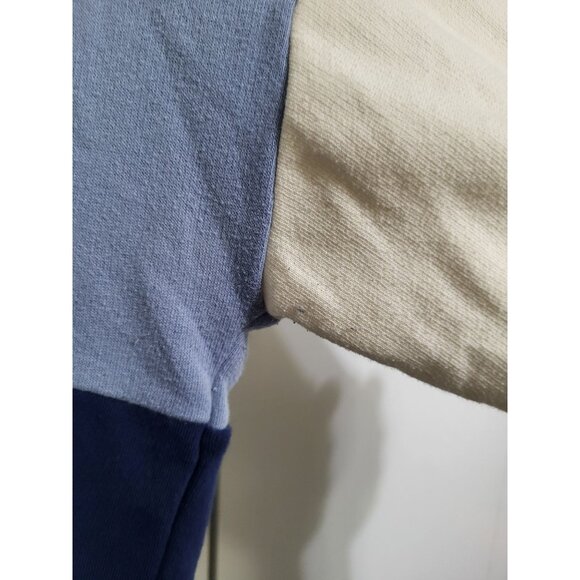 Victoria's Secret PINK High-Low Half-Zip Pullover Bluebell Cream Navy SZ M Logo - Picture 12 of 12